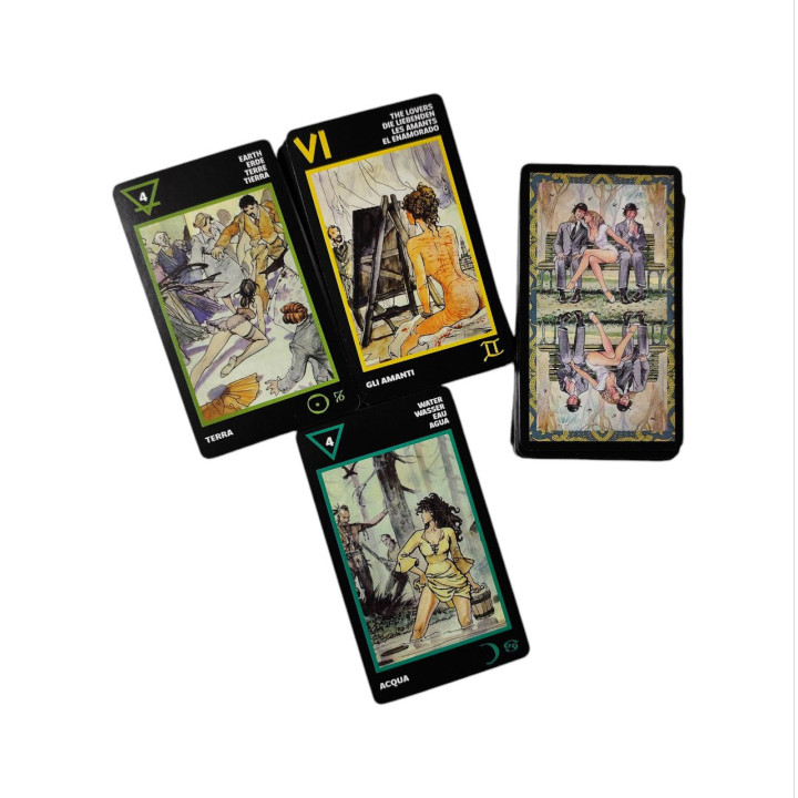 Manara. Erotic Tarot. Карты Таро с цветным срезом в металлической коробке